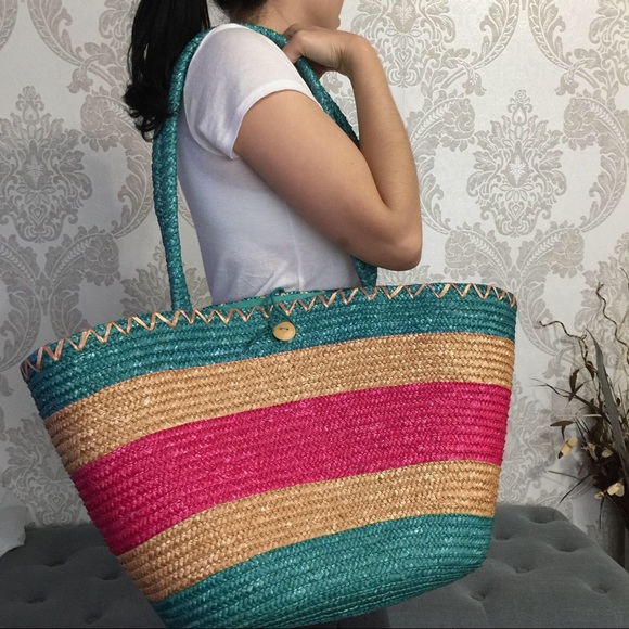 ArisbrShop Handbags - Beach Bag Vibrant Colors NWT